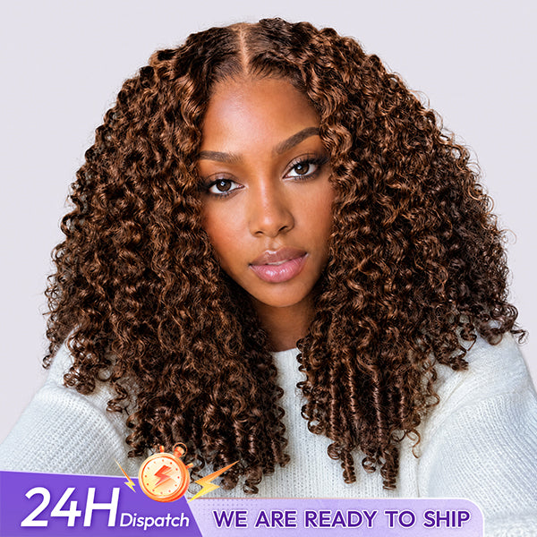 24h Shipping | OQ HAIR Burmese Curly Glueless Wig Chocolate Brown Color Pre Cut 9x6 Lace Wear Go Wig Bleached Knots