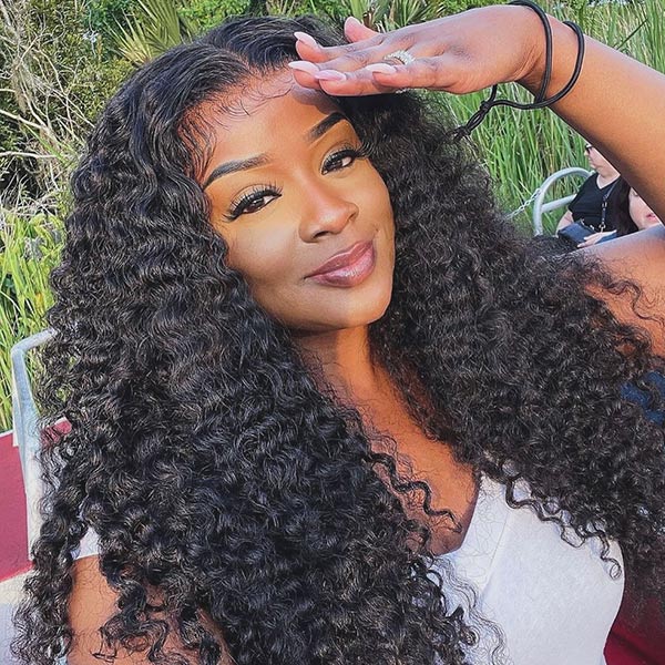 OQ HAIR Burmese Curly Glueless Wig Bleached Knots Pre-cut 7x5 9x6 HD Lace Wear Go Wigs With Elastic Drawstring