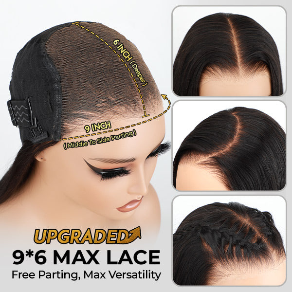 OQ HAIR M-Cap Deep Wave Wear Go Glueless Wigs Bleached Knots Pre Cut 9x6 HD Lace Wigs Pre Plucked Hairline