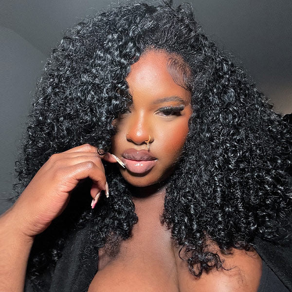 3 In 1 Half Wig | Glueless Invisible Water Wave Half Wig Flip Over Human Hair Wig