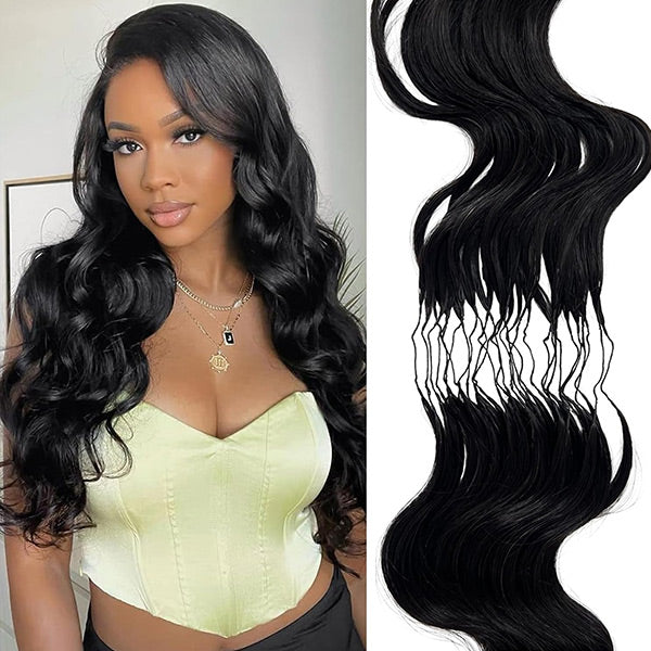 OQ HAIR Natural Flow Body Wave Crochet Human Hair Lightweight & Reusable Beginner Friendly Style