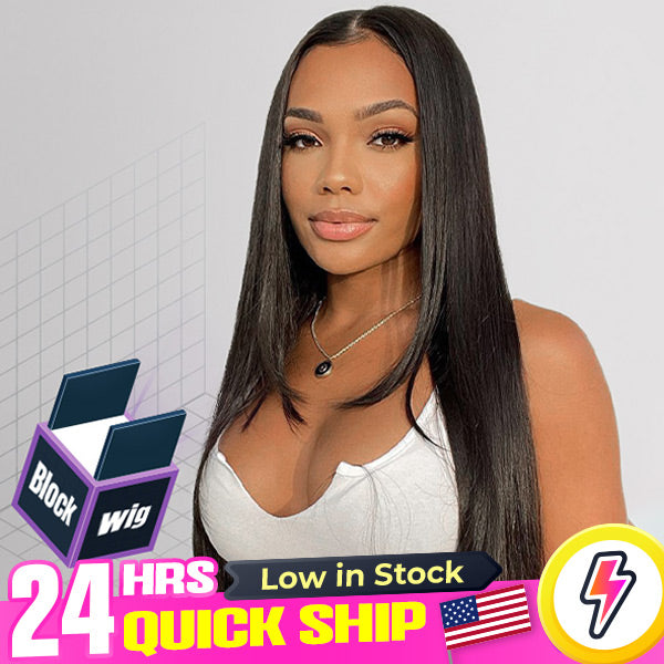 24h Shipping | OQ Hair Block Wig Straight Hair Bleached Knots Wig With Optional Replaceable Zip Lace Tops