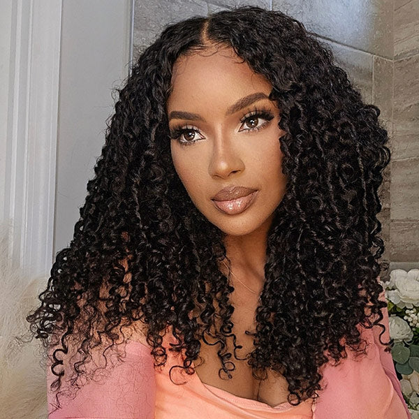 OQ HAIR Burmese Curly Invisi-Drawstring Pre-Cut Lace 360 Glueless Wig With Bleached Knots Snug Fit Wear Go Wig