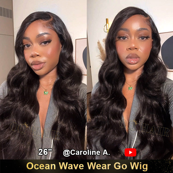 OQHAIR Ocean Wave Hair Wear Go Glueless Wigs 4x6 Pre Cut HD Lace Closure Wigs With Pre Plucked Nautral Hairline