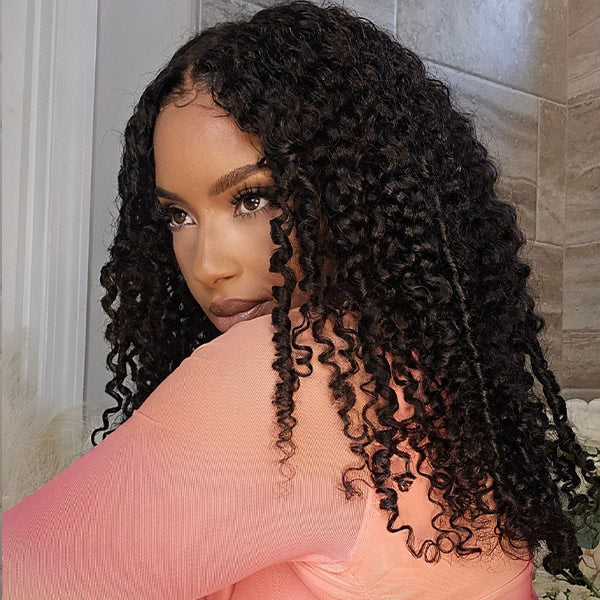 OQ HAIR Burmese Curly Invisi-Drawstring Pre-Cut Lace 360 Glueless Wig With Bleached Knots Snug Fit Wear Go Wig