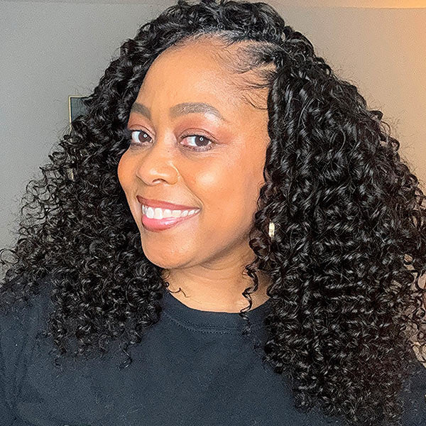 Deep Wave Soft Seamless Crochet Hair Natural Black Human Hair Extension