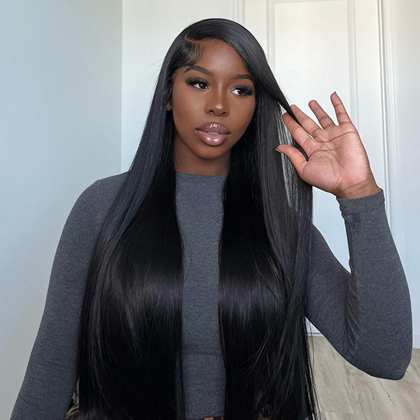 Silk Straight Pre Bleached Knots Lace Front Wigs 13x4 13x6 Lace Wigs 100% Human Hair