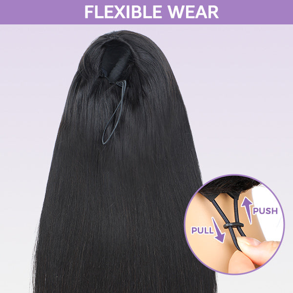 3 In 1 Half Wig | Natural Look Invisible Straight Half Wig For Versatile Styling