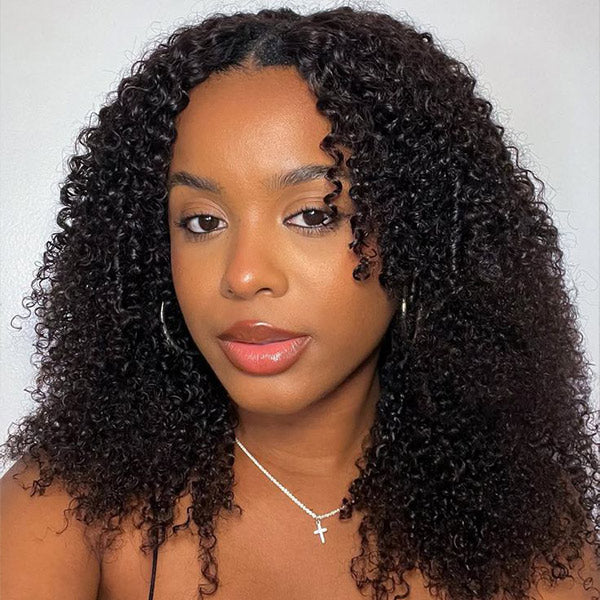 OQ HAIR M-Cap Afro Curly Wear Go Glueless Wigs Bleached Single Knots Pre Cut 9x6 HD Lace  Wig