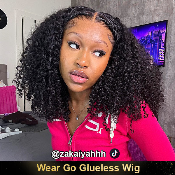 OQHAIR Kinky Curly Wear Go Wigs 4x6 HD Lace Pre Cut Lace Closure 100% Glueless Wigs