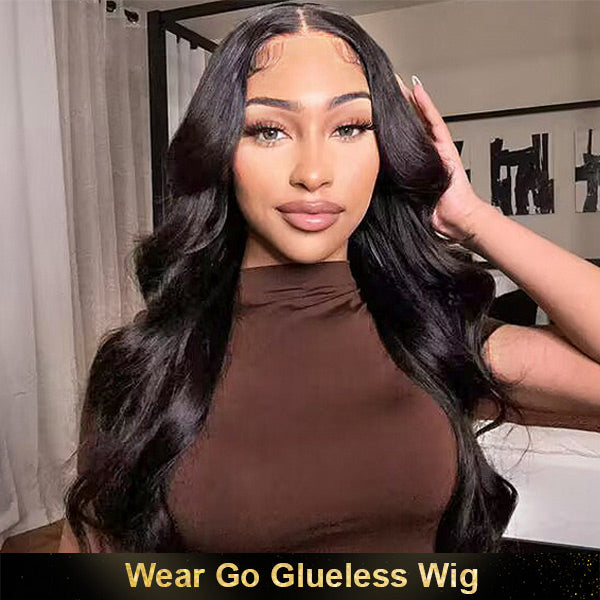 OQHAIR Body Wave Hair Wear & Go Glueless Wigs 4x6 Pre Cut HD Lace Closure Wigs With Pre Plucked Nautral Hairline