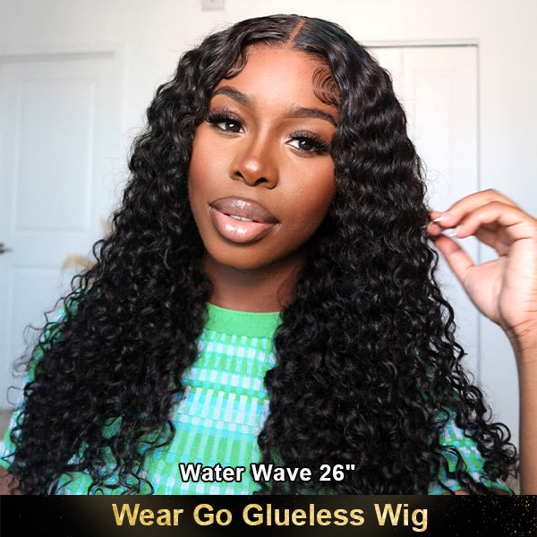 OQHAIR Water Wave Wear Go Wigs 4x6 HD Lace Real Glueless Lace Closure Wigs