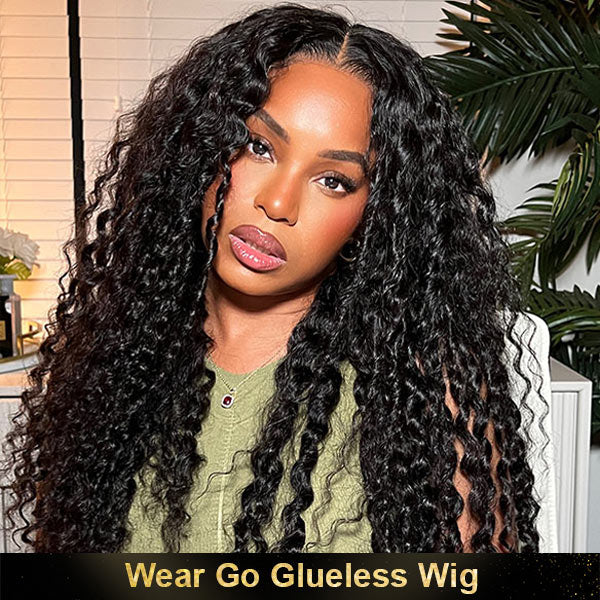 OQHAIR Deep Wave Wear Go Glueless Wigs 4x6 HD Lace Pre Cut Lace Closure Wigs