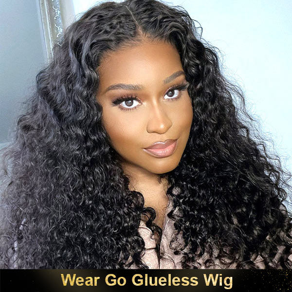 OQHAIR Loose Deep Wear & Go Wigs Loose Curly 4x6 Pre Cut HD Lace Closure Glueless Wigs On Sale
