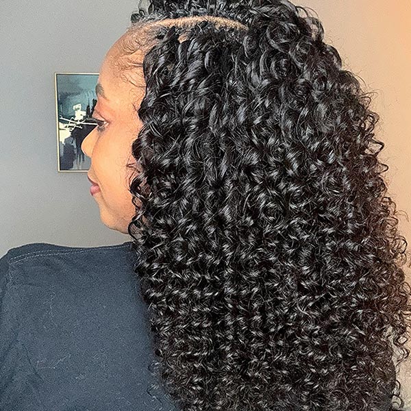 Deep Wave Soft Seamless Crochet Hair Natural Black Human Hair Extension