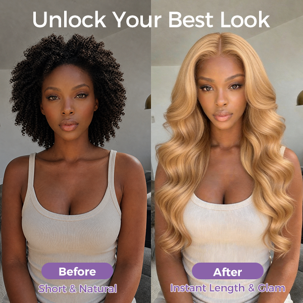 Honey Blonde #27 Color Preplucked 13x4 Lace Front Wigs Straight Wavy Curly Hair Texture