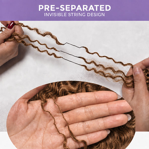 Pre-sale | OQ HAIR Pre Looped Highlight Brown 4/27 Kinky Curly Crochet Human Hair Extensions