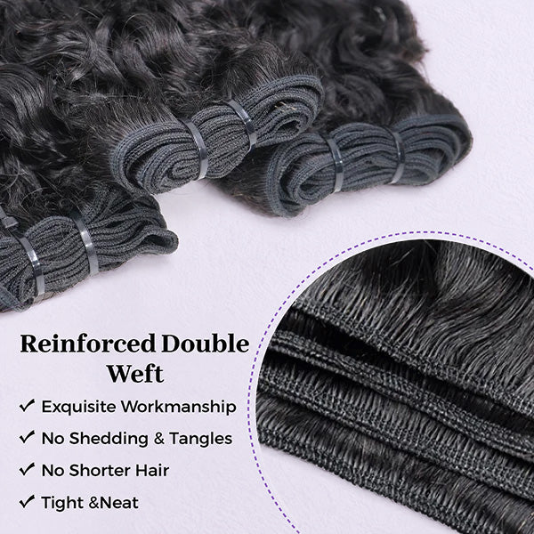 Indian Curly Unprocessed Virgin Hair Bundles Thick Ends Machine Weft Sew In Weaves 1/3/4 Pcs