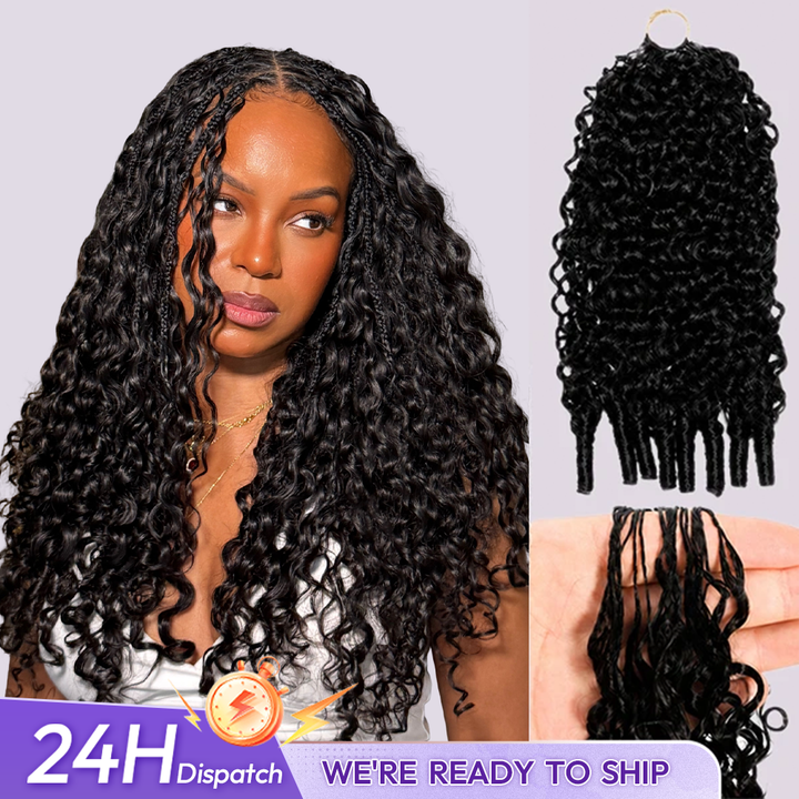 24h Shipping | OQ HAIR Premium Burmese Curly Human Hair Feather Crochet Hair Pre-Separated Protective Style
