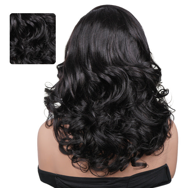 OQ HAIR Pre Styled C Part Layered Body Wave Snug Fit Drawstring Wear Go Glueless Wig Pre-Cut 9x6 Lace Bleached Knots