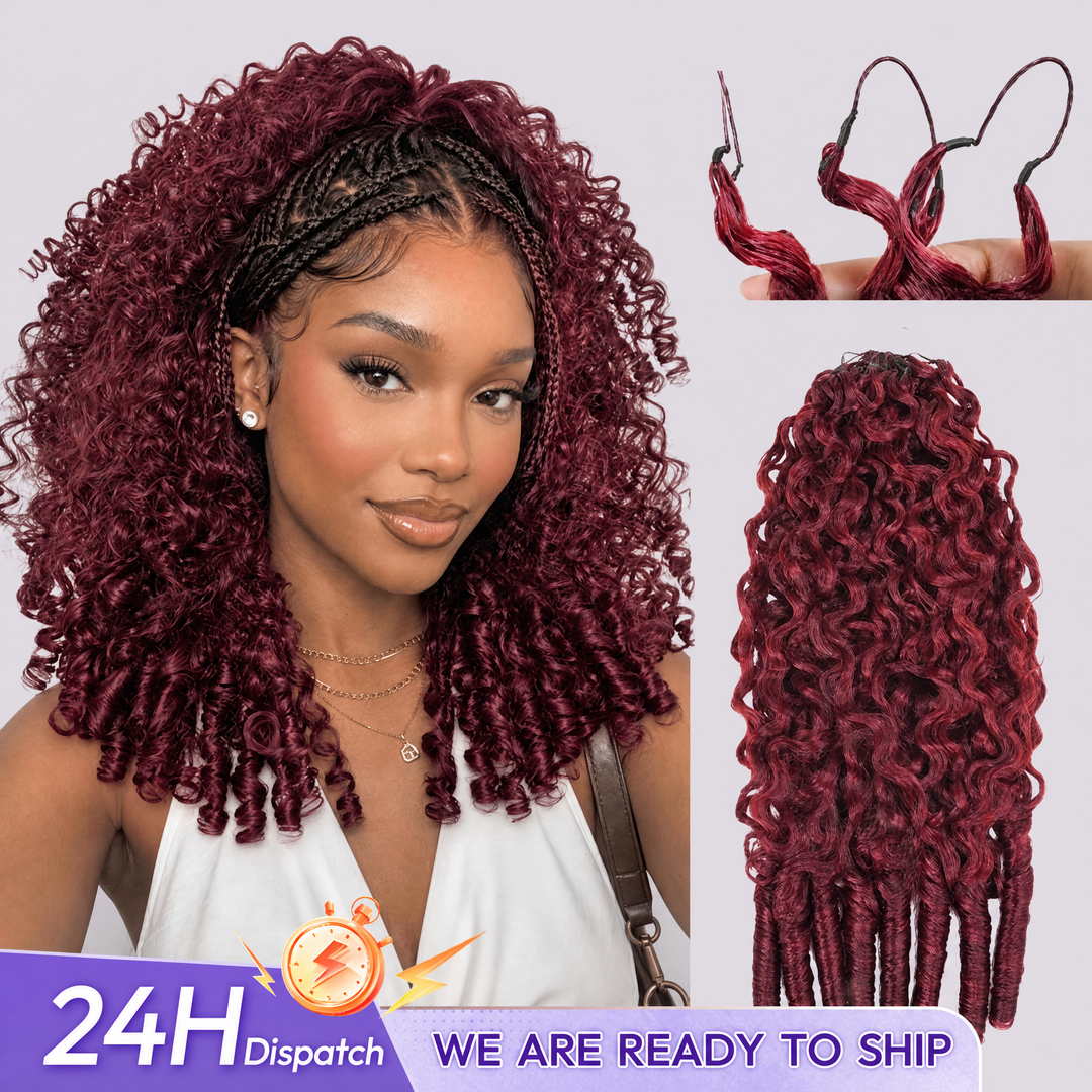24h Shipping | OQ HAIR 99J Burgundy Burmese Curly Crochet Hair Weightless Seamless Natural Looking Pieces