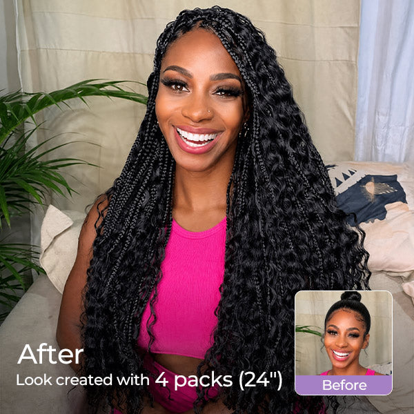 24H Shipping | OQ HAIR Lightweight Feather Water Wave Crochet Human Hair Miracle Knots Beginner Friendly