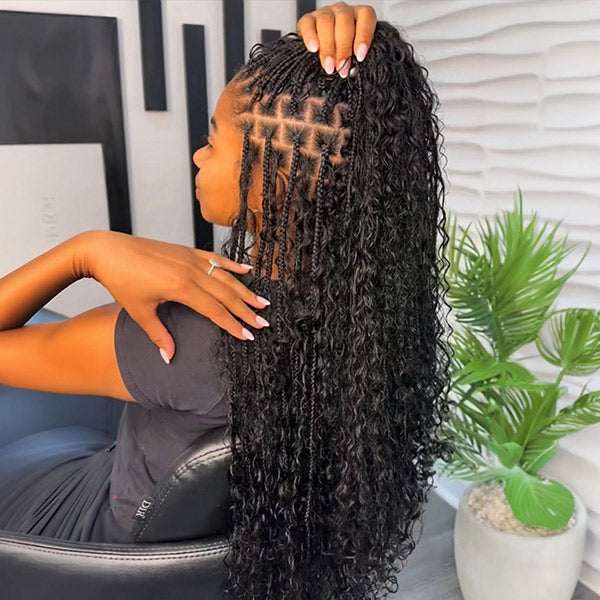 Unprocessed Deep Wave Bulk Human Hair Natural Color No Weft Boho Hair For Braiding 1/3/5 Packs