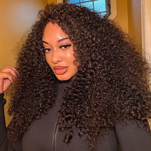 3 In 1 Half Wig | Glueless Invisible Water Wave Half Wig Flip Over Human Hair Wig