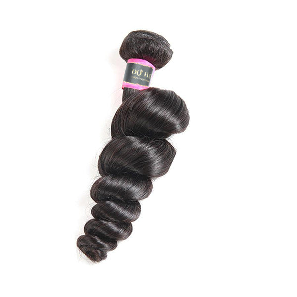 Loose Wave 3 Bundles with 4*4 Lace Closure Human Virgin Hair
