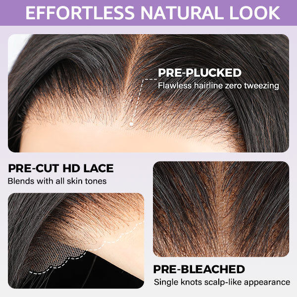 OQ HAIR M-Cap Wand Curl Pre Cut 9x6 HD Lace Wear Go Glueless Wigs 100% Human Hair Pre Bleached Tiny Knots