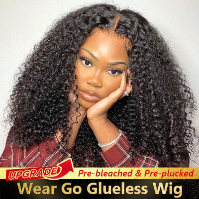 Pre Bleached Glueless Wigs 4x4 Lace Closure Wig