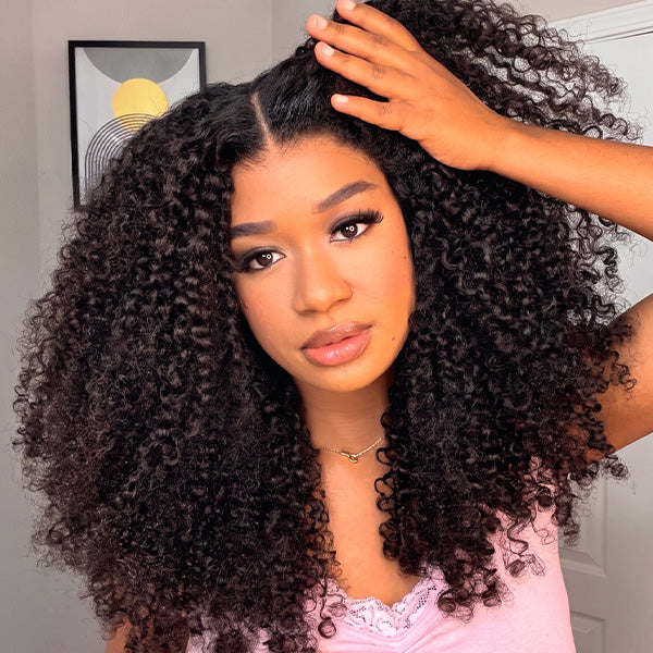 OQ HAIR Pixie Curly 7x5 Lace Closure Wig Bleached Knots Pre Plucked Hairline Everyday Wear