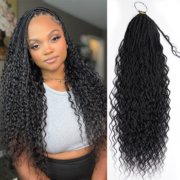 OQ HAIR Premium Natural Wave Crochet Box Braids Hair Smooth Weightless Human Hair Itch Free