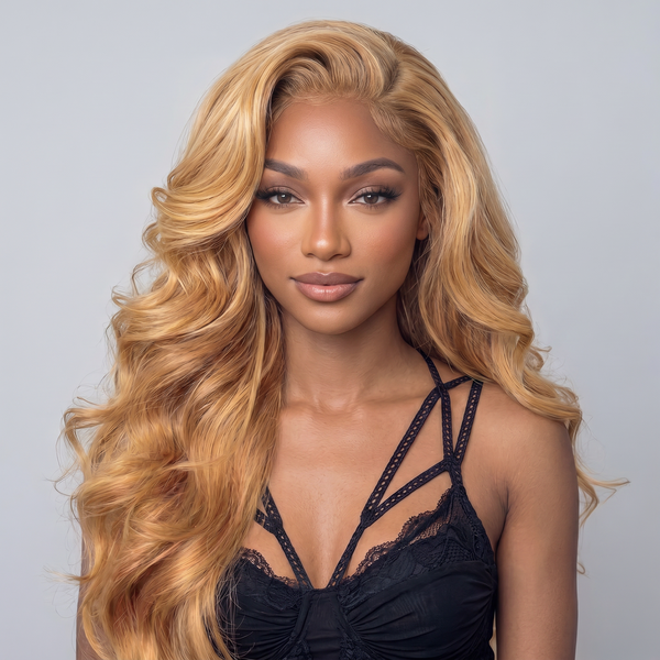 OQ HAIR #27 Honey Blonde Body Wave 7x5 Glueless Wear Go Lace Wig For Everyday Look