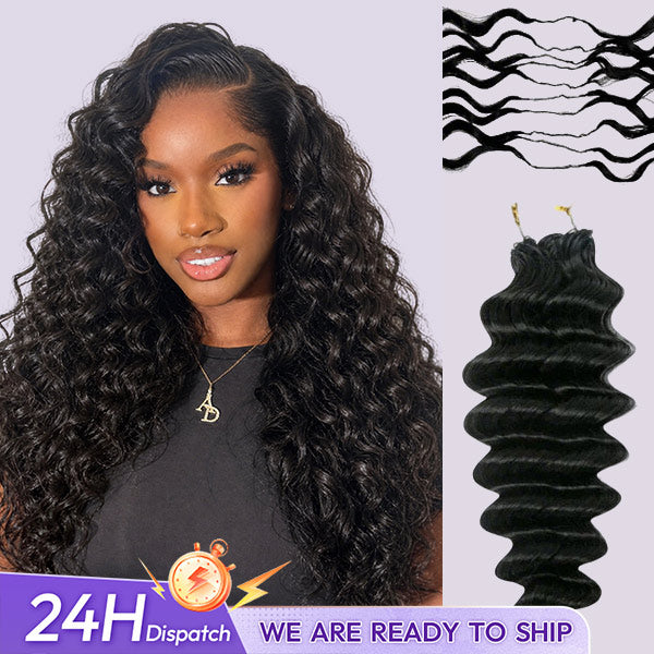 24h Shipping | OQ HAIR Pre-Separated Loose Deep Wave Tangle-Free Crochet Human Hair for Premium Boho Braids