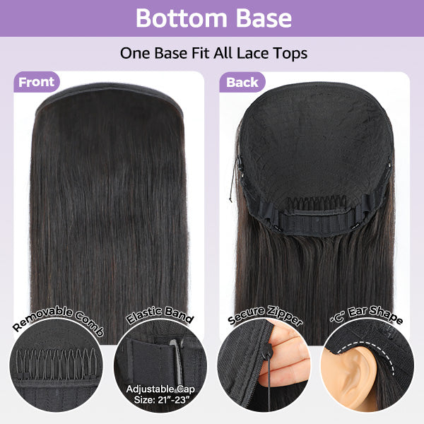 OQ Hair Straight Wavy Curly Bottom Base For Block Wig