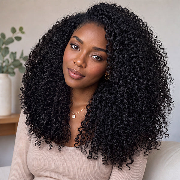 OQ HAIR Pixie Curly Airvolume 3 In 1 Crochet Half Wig Glueless Quick Install Beginner Friendly