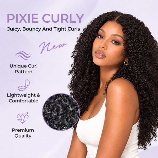 OQ HAIR Pixie Curly 7x5 Lace Closure Wig Bleached Knots Pre Plucked Hairline Everyday Wear