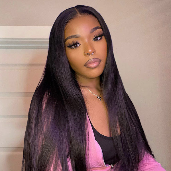 Straight Pre-cut HD Lace Wear Go Glueless Wig With Bleached Knots