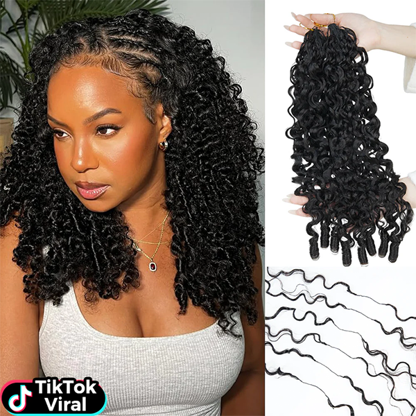 TikTok Viral Burmese Curly Crochet Hair For Women Feather Crochet Hair Premium Crochet Human Hair