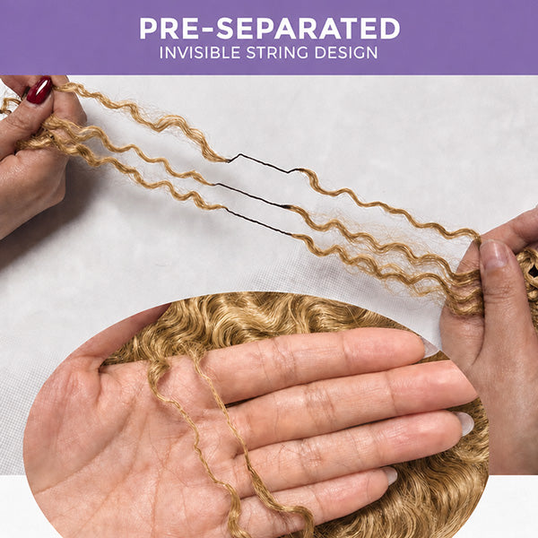 Pre-sale | OQ HAIR Pre Separated Brown Blonde Blend Burmese Curly Crochet Human Hair #27/30/613 Boho Braids