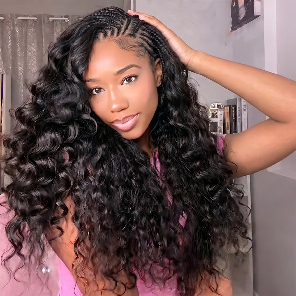 OQ HAIR Loose Deep Wave Crochet Hair Reusable Pre-Separated Human Hair Braids