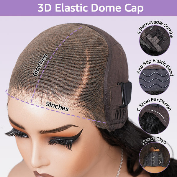 OQ HAIR Luxury Water Wave Adjustable Fit Pre-Cut 9x6 HD Lace Wear Go Glueless Wig Natural Scalp Look