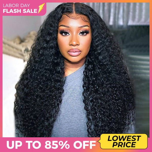 OQ HAIR Water Wave Wear Go Wig Pre-cut 7x5 HD Lace Bleached Knots Wig With Pre-plucked Hairline