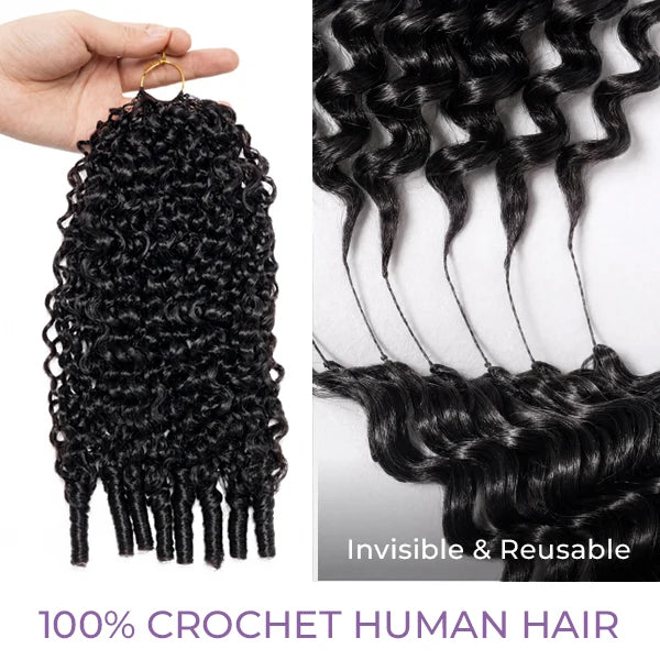 OQ HAIR Pre Looped Burmese Curly Crochet Human Hair Bouncy Full Volume