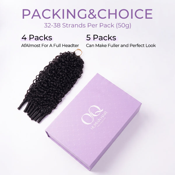 24h Shipping | OQ HAIR Premium Burmese Curly Human Hair Feather Crochet Hair Pre-Separated Protective Style