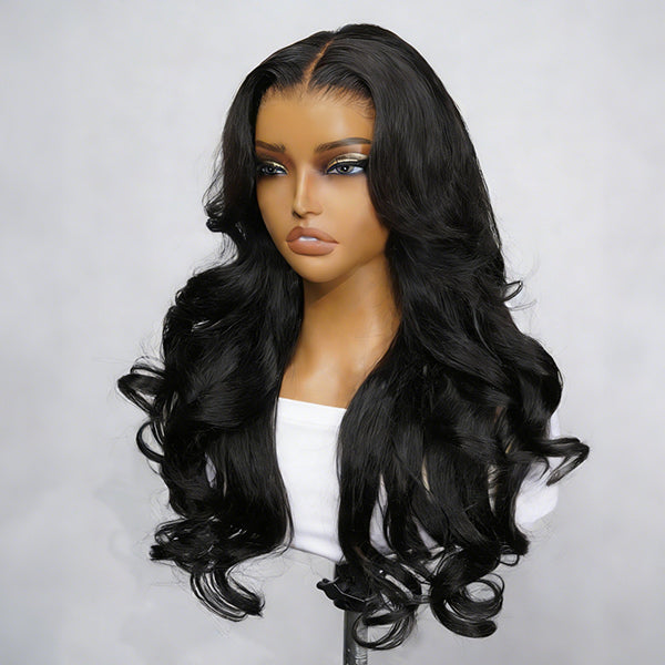 OQ HAIR Pre-Styled Butterfly Cut Layered Yaki Body Wave Glueless Custom Snug Fit Wear Go Wig