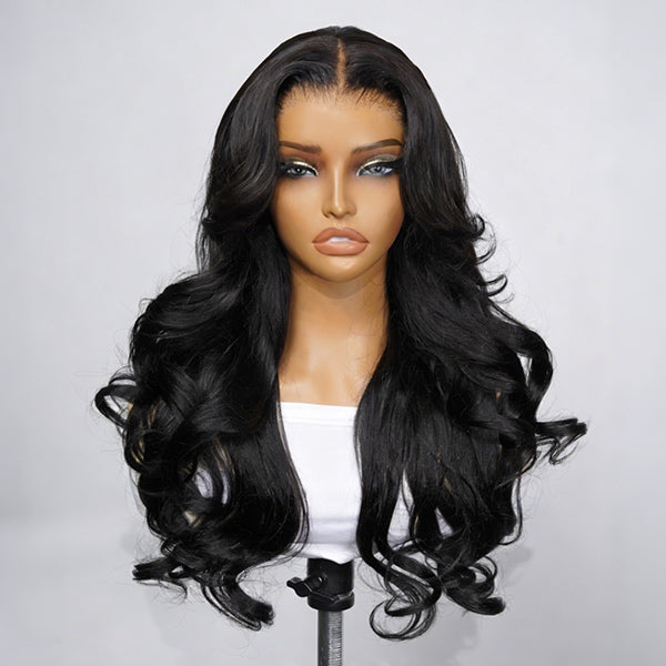 OQ HAIR Pre-Styled Butterfly Cut Layered Yaki Body Wave Glueless Custom Snug Fit Wear Go Wig