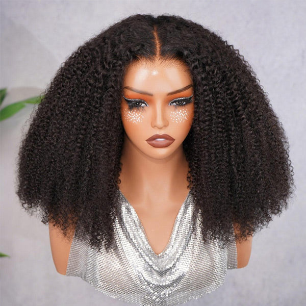 OQ HAIR Afro Curly FreedoorM Wig Back Hole Desgin Pre-Cut 9x6 Skin Lace Snug Fit Drawstring Wear Go Glueless Wig