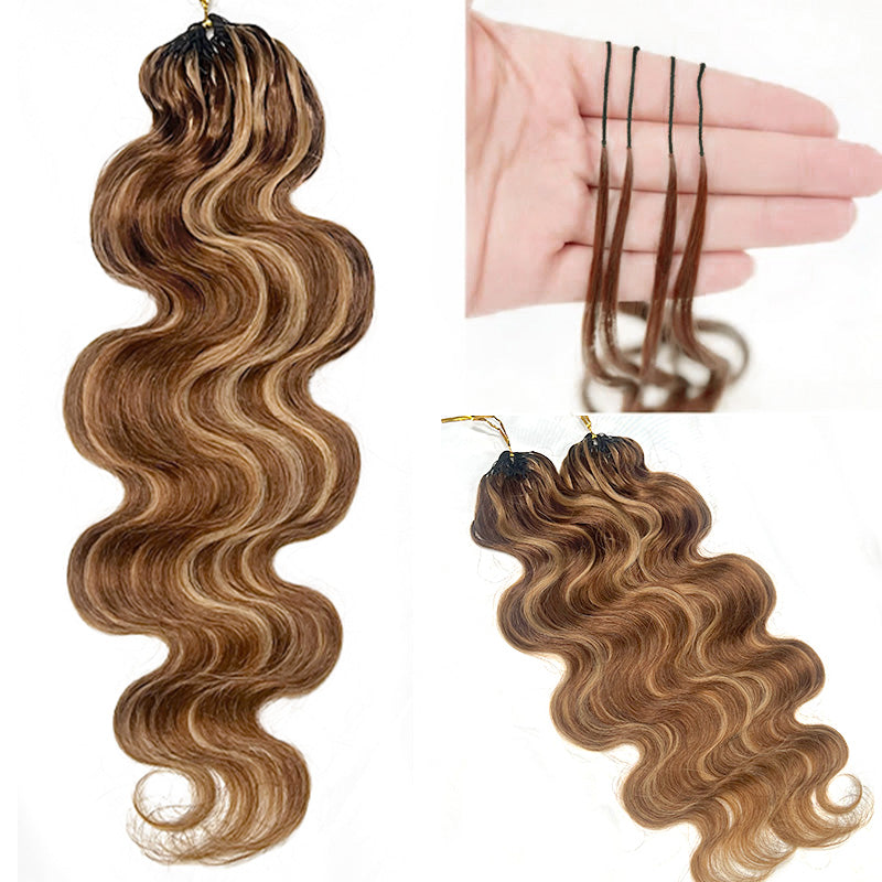 OQ HAIR Body Wave Highlight 4/27 Color Crochet Human Hair Time-Saving Wear Human Hair Extension